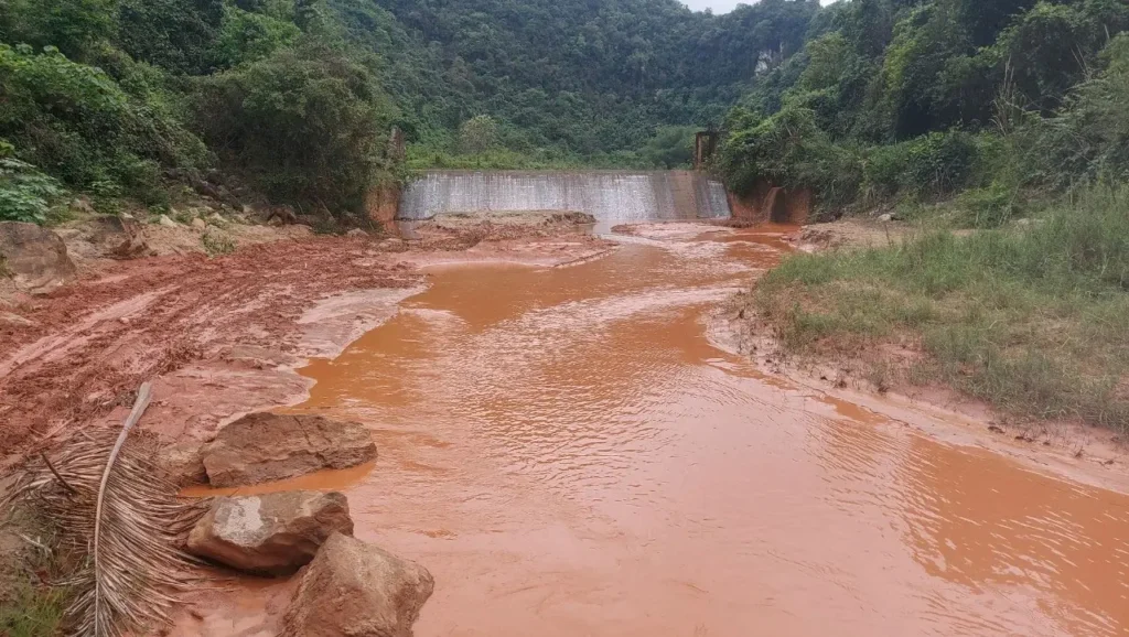 River water polluted by tin mining