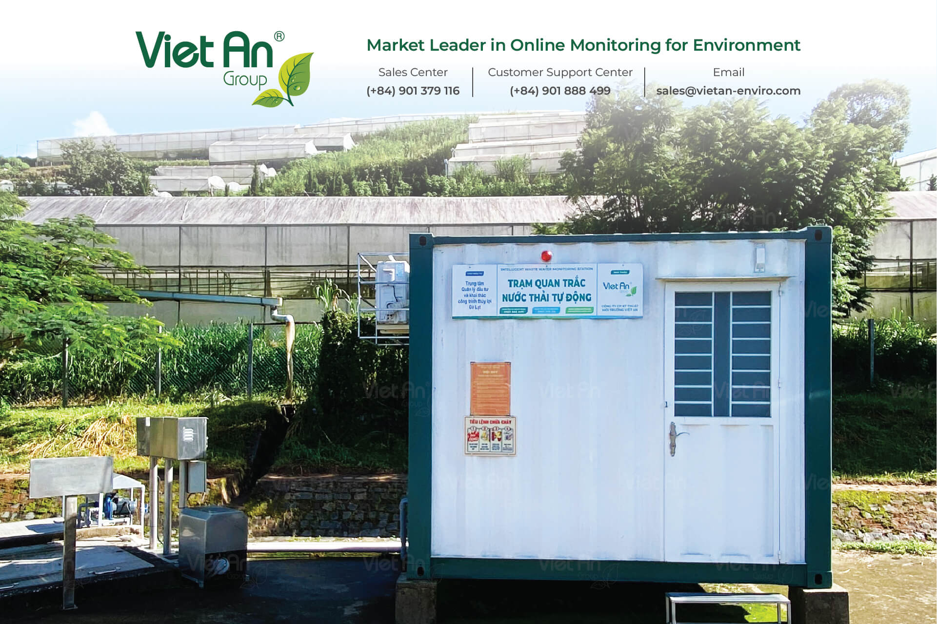 Wastewater monitoring station at Da Lat city wastewater treatment system.