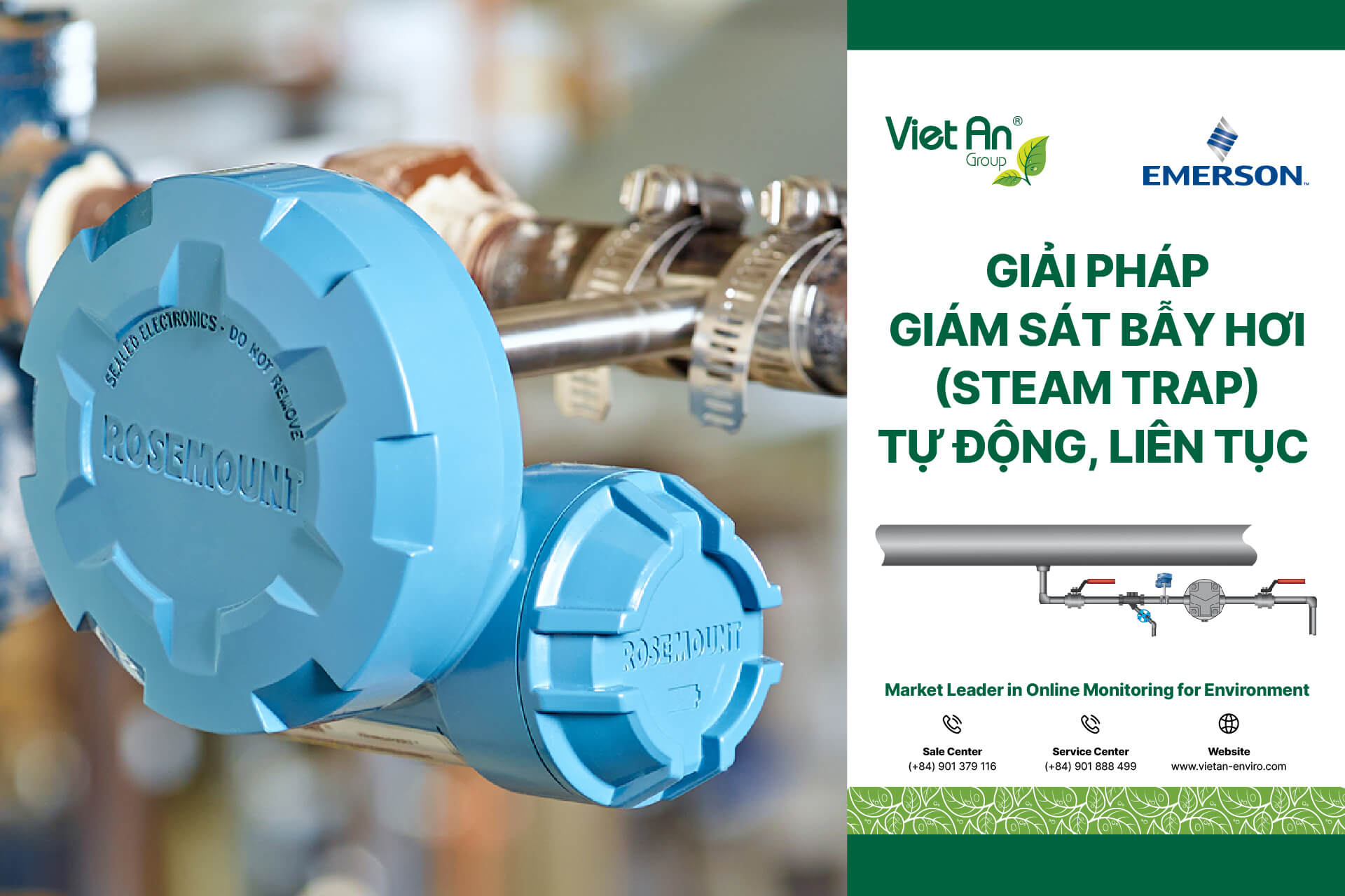 Giải pháp giám sát bẫy hơi tự động, liên tục